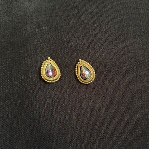 Elegant Gold and Multicolor Teardrop Earrings